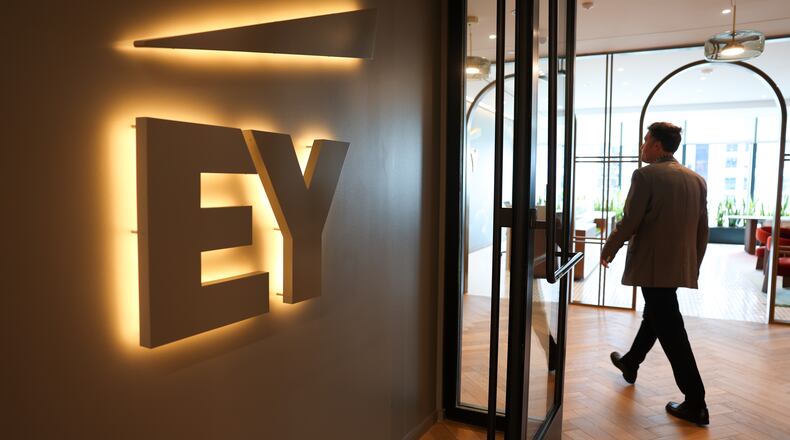 A view of EY’s new offices at Ten Twenty Spring in Atlanta on Aug. 26, 2026. (Arvin Temkar/AJC)