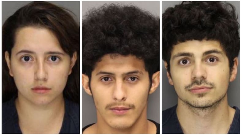 Yainerys Gil (from left), Christopher Gutierrez and Zackary Franks were each charged in the death of George Anthony Vela. Franks was convicted on five counts.