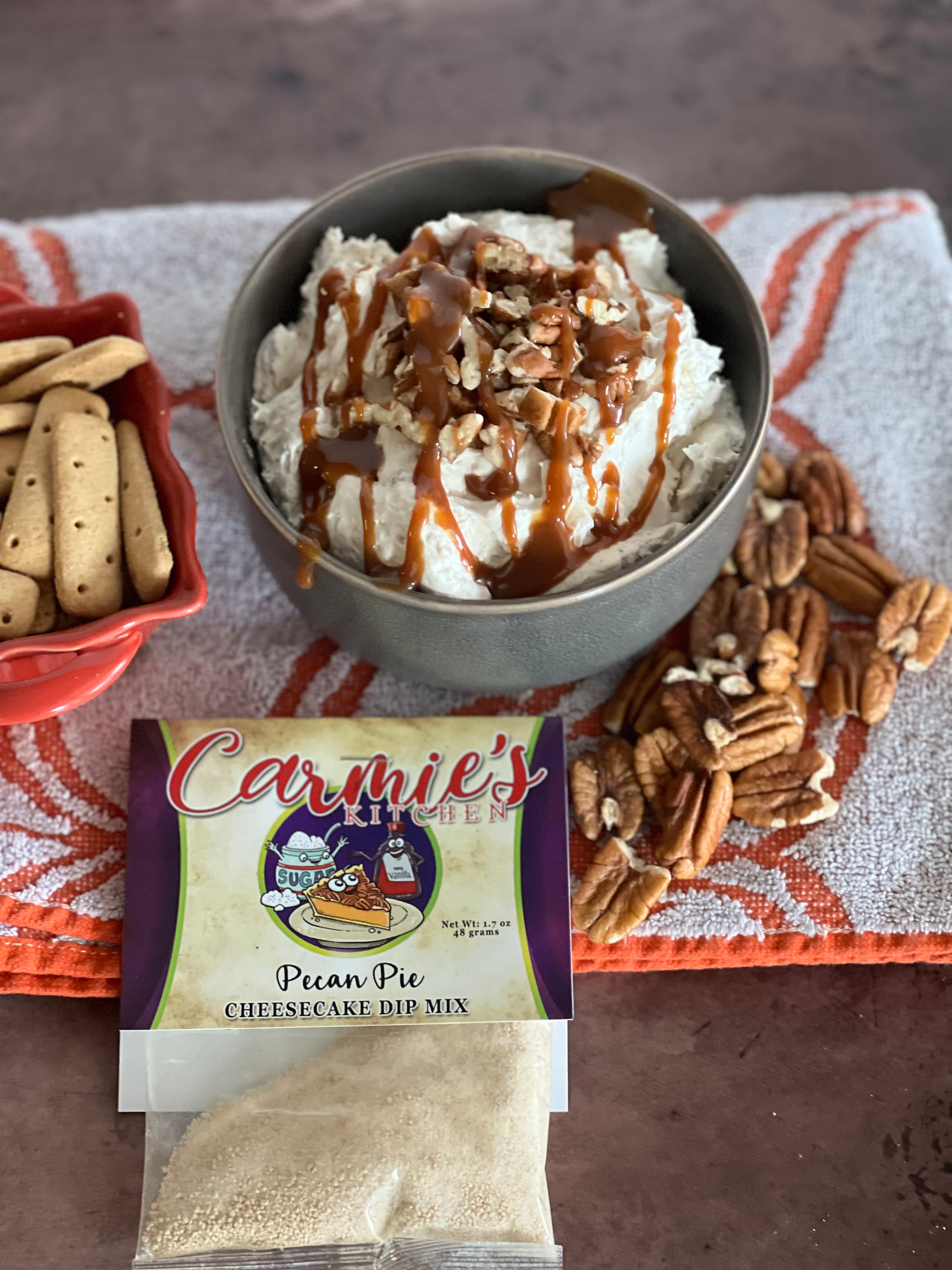 Cheesecake dip mixes from Carmie’s Kitchen. (Courtesy of Laine Randack)