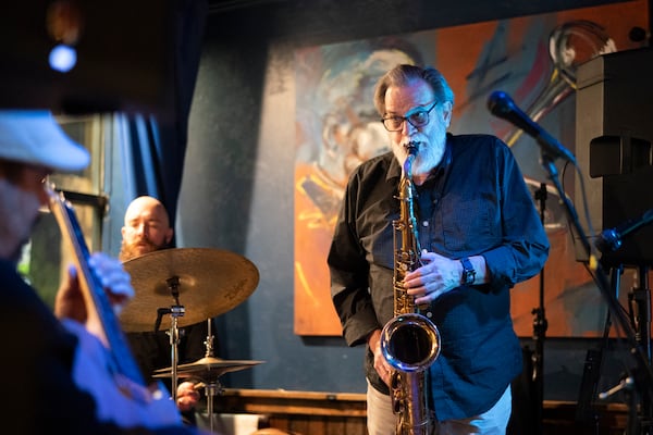 Musicians perform at The Joint on Main Street on November 29, 2025 in Columbia, South Carolina. Located at the former location of Barry Walker's Macs in Main, the Joint features live jazz and blues Thursday through Saturday. (Sean Rayford for the AJC)