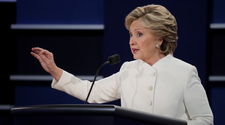 LAS VEGAS, NV - OCTOBER 19: Democratic presidential nominee former Secretary of State Hillary Clinton speaks during the third U.S. presidential debate at the Thomas & Mack Center on October 19, 2016 in Las Vegas, Nevada. It is the final debate ahead of Election Day on November 8. (Photo by Chip Somodevilla/Getty Images)