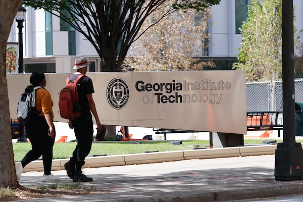 Students walk on the campus of Georgia Tech in Atlanta on Thursday, Sept. 11, 2025. The school ranked higher than any public university in the state on U.S. News & World Report's annual rankings in the national universities category. (Natrice Miller/AJC)