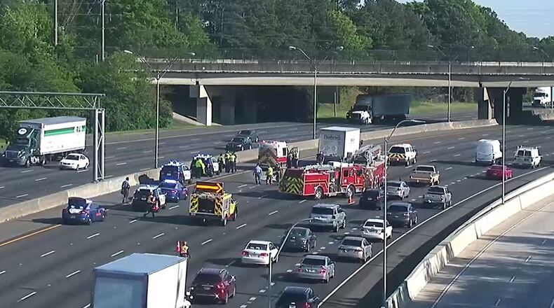 A fatal wreck involving a motorcycle shut down several lanes of I-75 South in Marietta for more than two hours Tuesday.