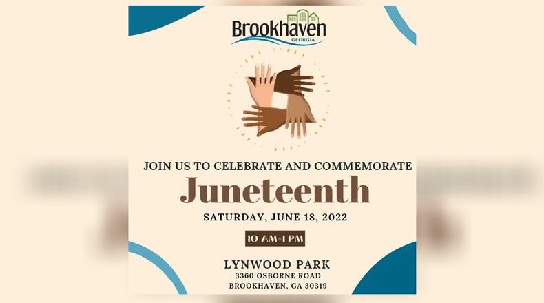 This is a flyer for Brookhaven's inaugural Juneteenth event.