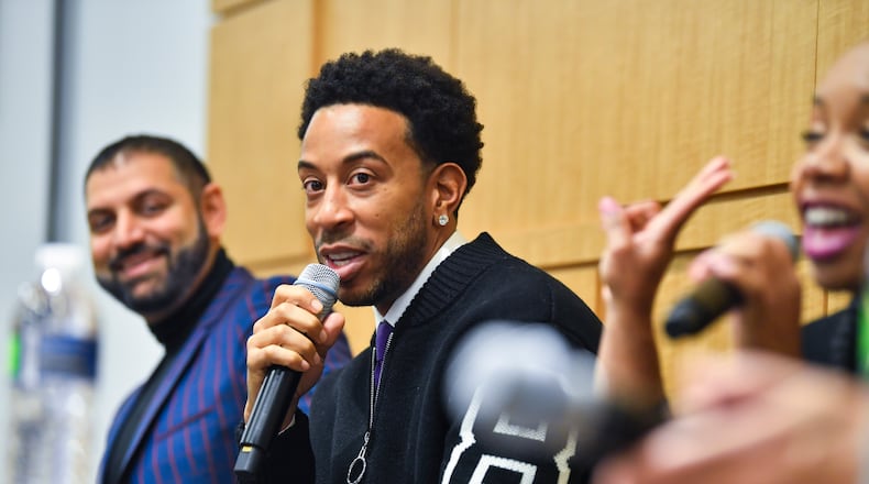 Entertainer Chris "Ludacris" Bridges speaks during a panel discussion during a day-long workshop at Georgia State University on Sat., Nov. 18, 2019 about growing the entertainment industry in Georgia. Photo Credit: John Amis.
