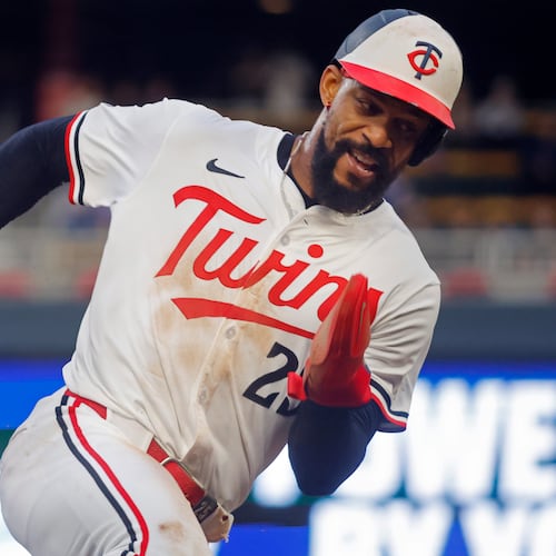 Byron Buxton announced he will participate in MLB’s annual Home Run Derby, taking place July 14 at Truist Park. (Bruce Kluckhohn/AP)
