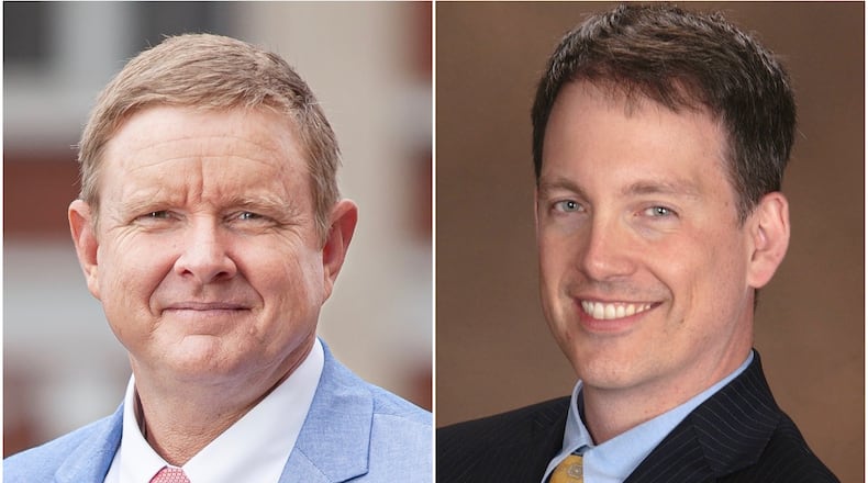 Republican David Jenkins, left, is challenging House Minority Leader Bob Trammell for a Luthersville-based seat. (Handouts)