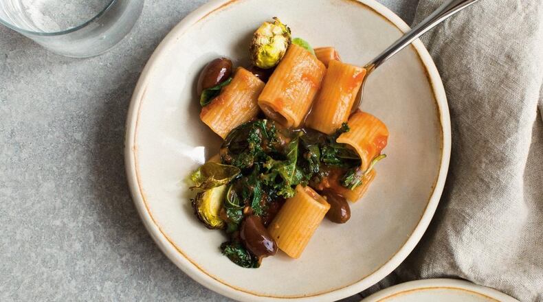 One-Pan Pasta with Crispy Brussels Sprouts. Reprinted with permission from “Alternative Vegan” by Marie Reginato, Page Street Publishing Co., 2017. CONTRIBUTED BY MARIE REGINATO
