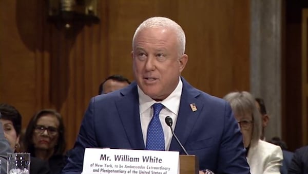 Bill White, President Donald Trump's nominee to be the ambassador to Belgium, testified before the Senate Foreign Relations Committee on Tuesday.