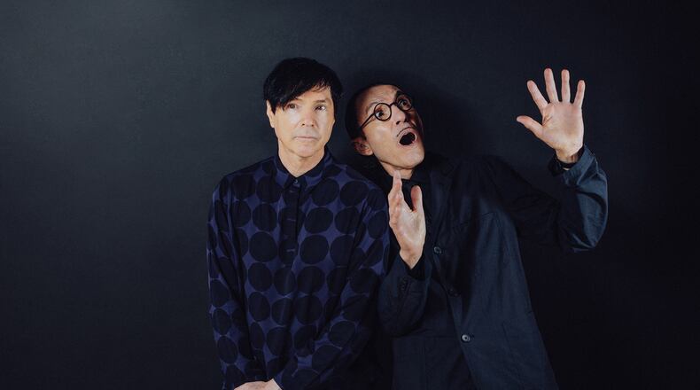 Brothers Russell, left, and Ron Mael of the band Sparks are the subject of Edgar Wright's documentary "The Sparks Brothers." Anna Webber/Focus Features