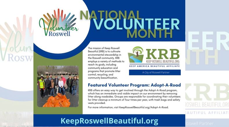 Throughout the month of April, Roswell is celebrating National Volunteer Month by featuring the city’s nonprofit partners. (Courtesy City of Roswell)