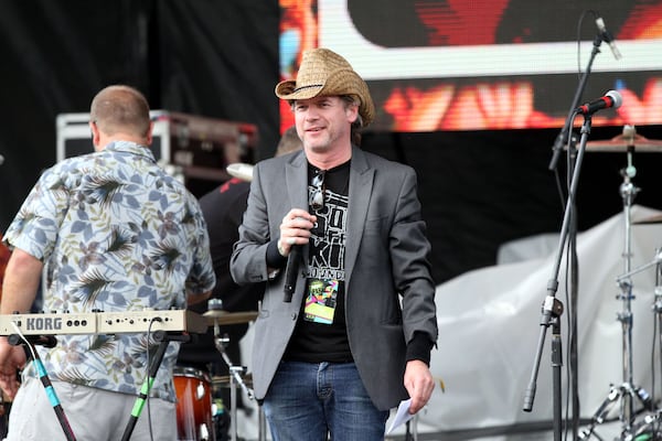 Emcee English Nick of 97.1 The River speaks  at Centennial Olympic Park in Atlanta for Party in the Park. (Robb D. Cohen for the AJC 2014)