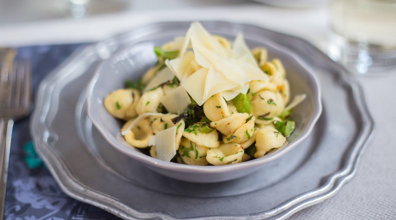 Orecchiette with Broccolini, Garlic & Crushed Red Pepper, with ingredients supplied by PeachDish, takes about 30 minutes to prepare.
