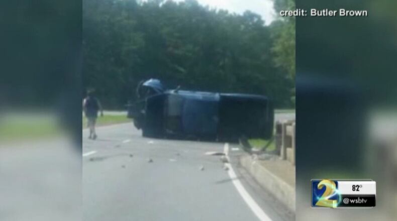 This is a photo of the crash, sent in by Butler Brown to Channel 2 Action News.