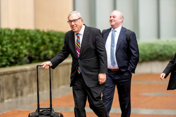 Attorney Jeffrey Kessler arrives at federal court on Monday, April 7, 2025, in Oakland, Calif. (AP Photo/Noah Berger)