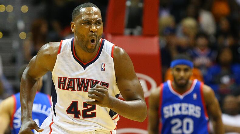 Elton Brand played 73 games, including 15 starts, for the Hawks last season.