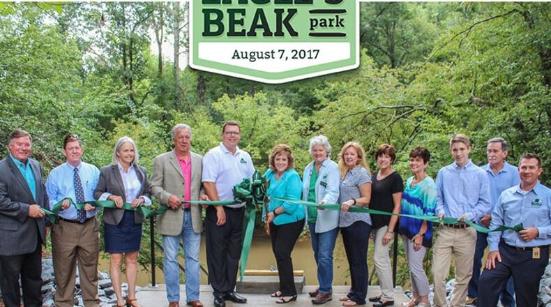 Forsyth county officials gathered in the summer of 2017 to inaugurate Eagle’s Beak Park in Northwest Forsyth, one of a number of projects funded at least in part by SPLOST sales tax revenue.