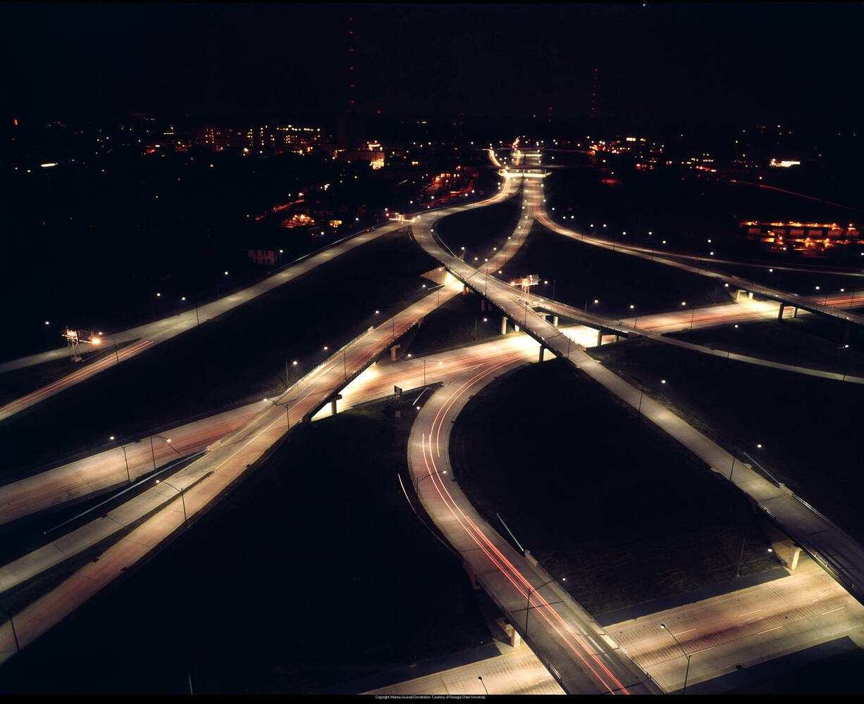 'Atlanta Skyline & Expressways at Night'