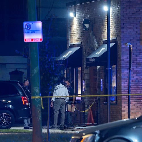 Chicago police investigate South Chicago Chapel after authorities discovered dozens of decomposing bodies in the funeral home's basement on Thursday, Aug. 6, 2026. (Tyler Pasciak LaRiviere/Chicago Sun-Times via AP)