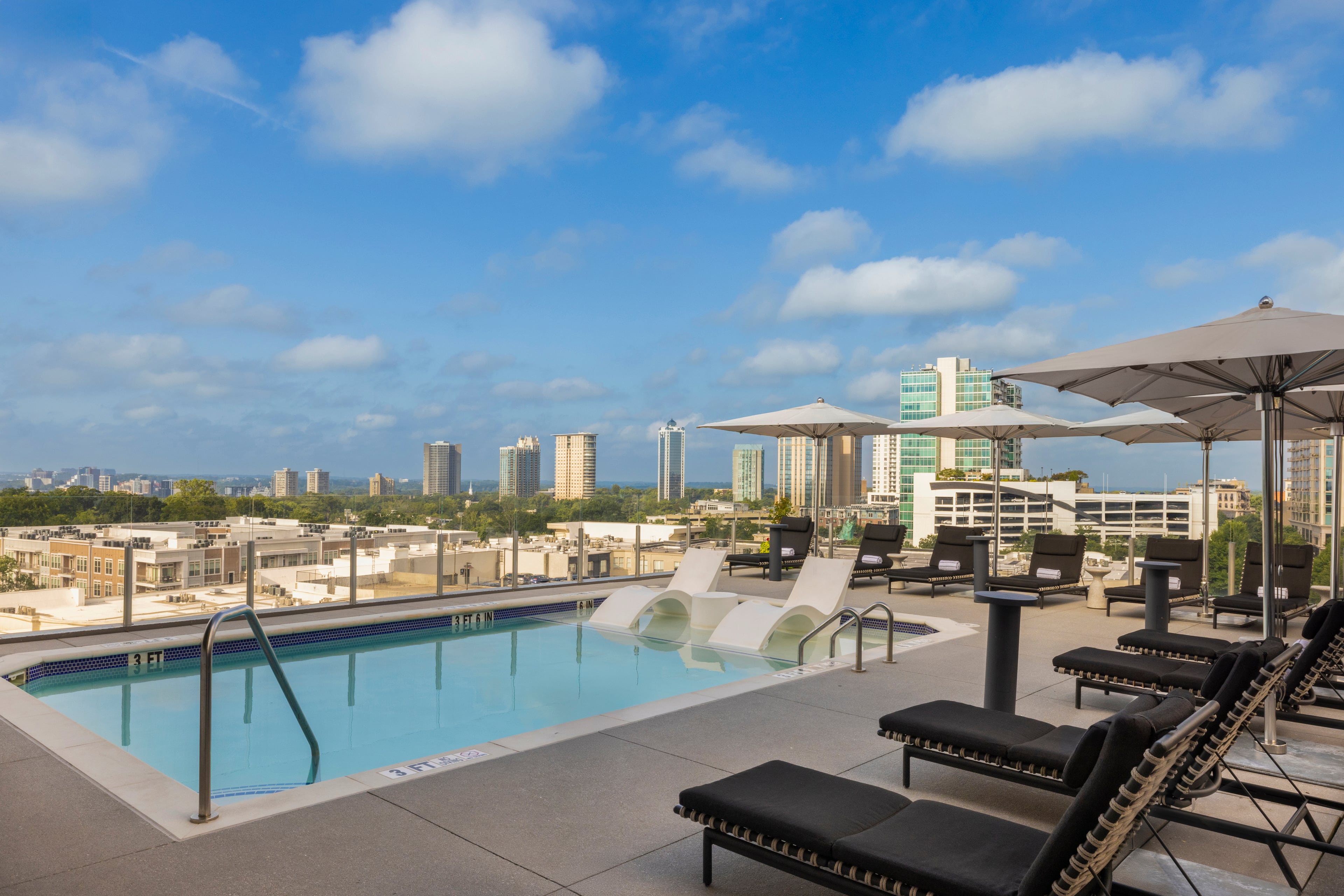 The pool on top of the Tess Hotel, formerly known as the Thompson Buckhead-Atlanta Hotel. (Courtesy of the Tess)