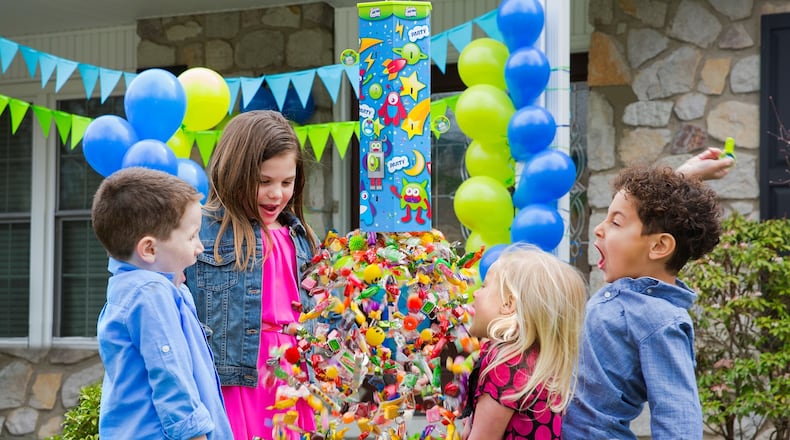 Kids at birthday parties can still enjoy an avalanche of treats without pounding a piñata with bats or sticks.