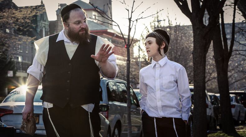 Menashe Lustig and Ruben Niborski appear in “Menashe.” Contributed by Federica Valabrega, courtesy of A24