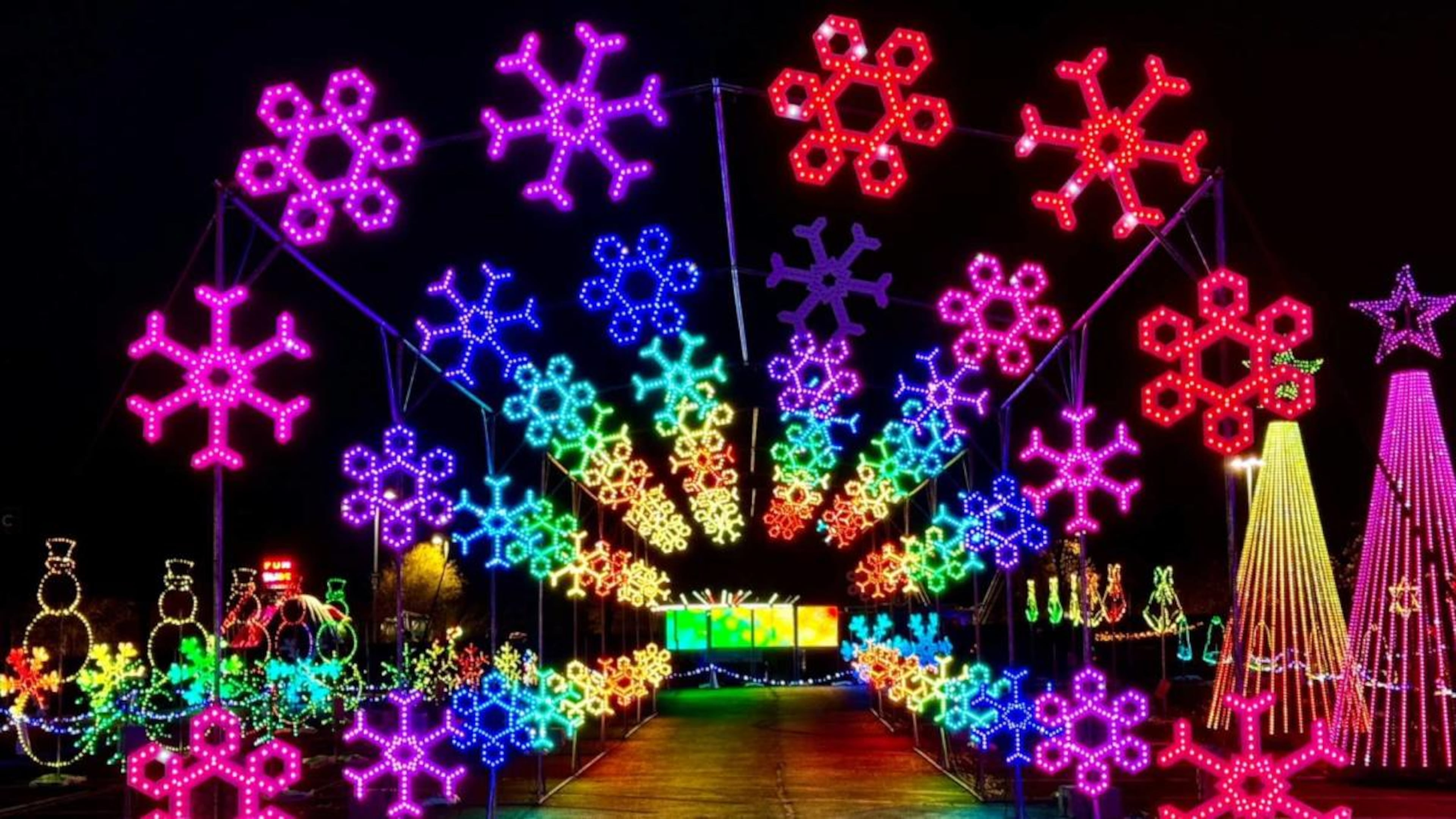 The Glow Light Show at Coolray Field in Lawrenceville boasts more than 1 million lights and can be visited through Jan. 4. (Courtesy of Glow Light Show)