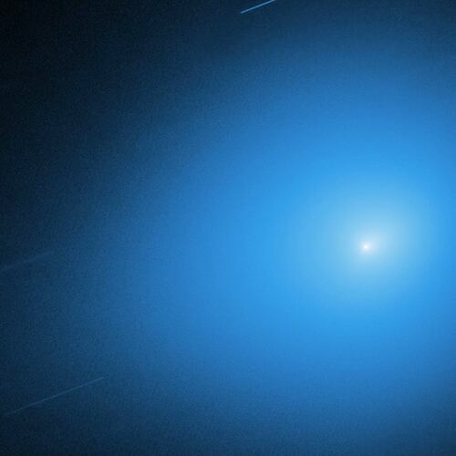FILE - This image provided by NASA shows the interstellar comet 3I/Atlas captured by the Hubble Space Telescope on Nov. 30, 2025. (NASA, ESA, STScI, D. Jewitt (UCLA), M.-T. Hui (Shanghai Astronomical Observatory), J. DePasquale (STScI) via AP, File)