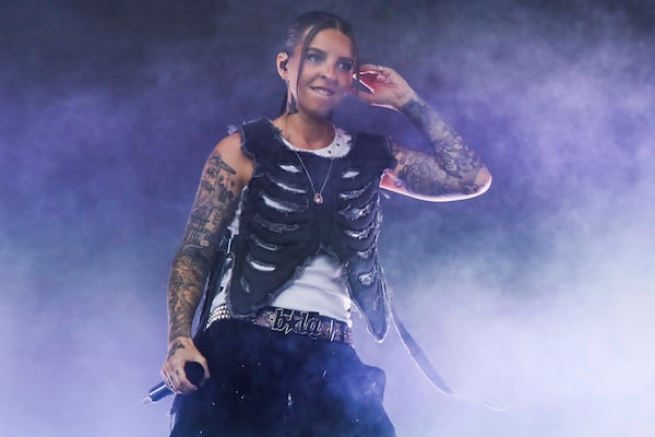 Young Miko performs during the Governors Ball Music Festival on Saturday, June 7, 2025, at Flushing Meadows Corona Park in the Queens borough of New York. (Photo by Andy Kropa/Invision/AP)