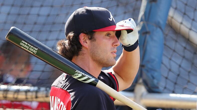 Braves top prospect Dansby Swanson takes batting practice before his MLB debut. Curtis Compton /ccompton@ajc.com