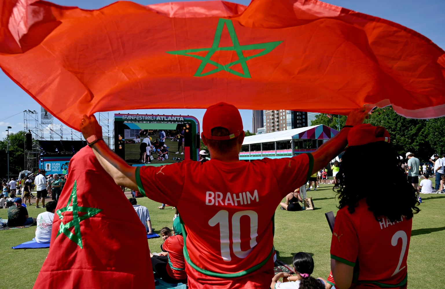 Morocco fans at FIFA Fan Fest