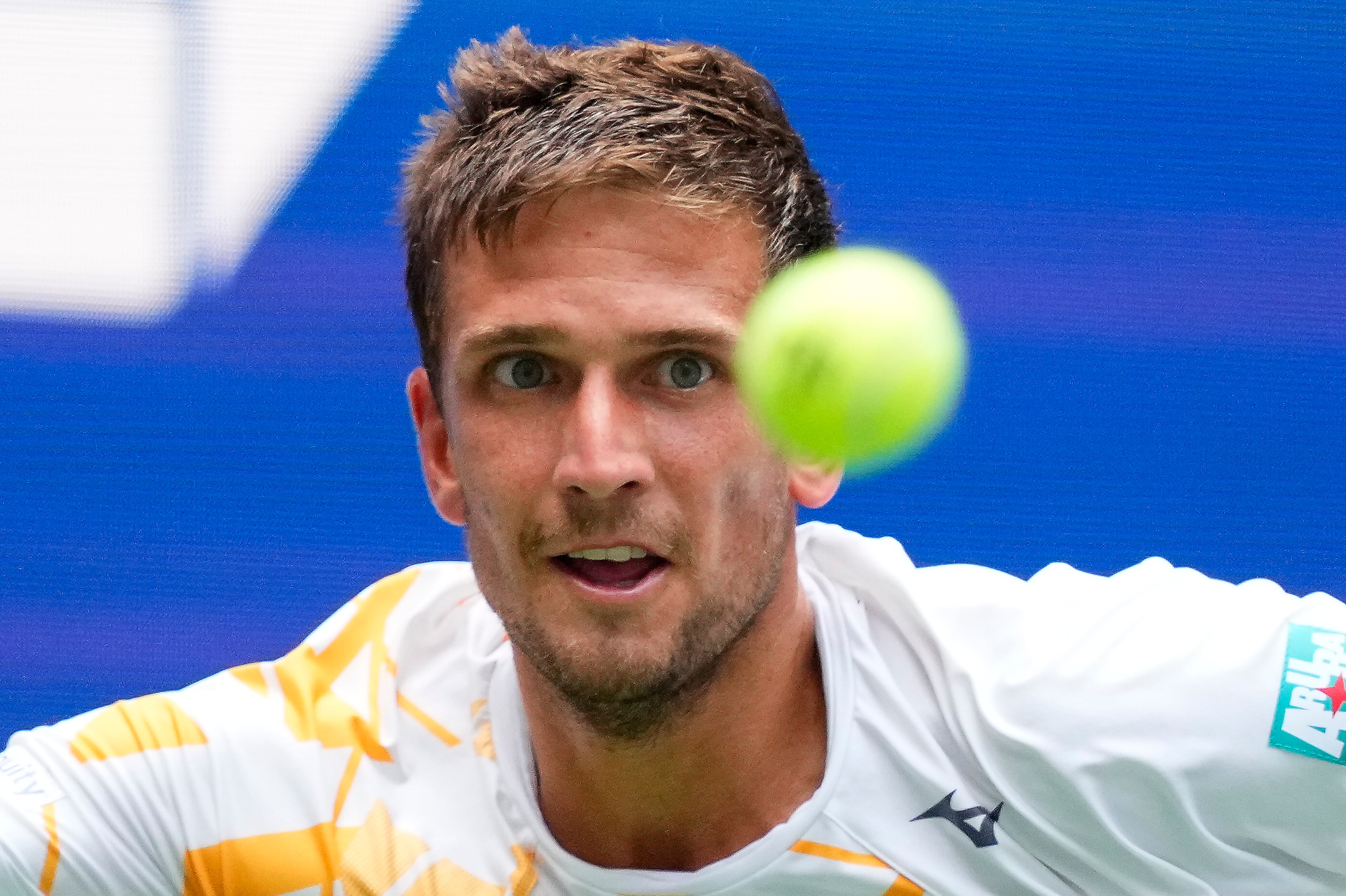 Tennis player Vit Kopriva during a U.S. Open match against Jannik Sinner.