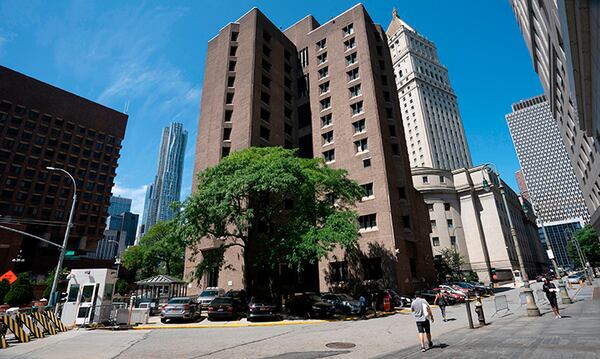 The Metropolitan Correctional Center where financier Jeffrey Epstein was being held, on August 10, 2019, in New York.