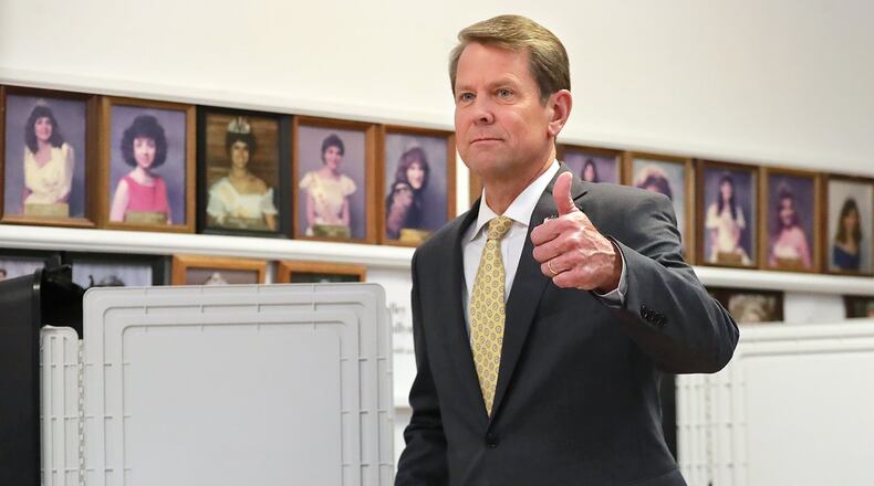 Some Democrats called on Georgia Secretary of State Brian Kemp, the state’s top elections official, to resign and give up his state salary during his run for governor as the Republican nominee. Kemp responded that counties are responsible for the counting of ballots, and he asked why it didn’t come up when he was running for re-election in previous years. “None of them brought this up in 2010 or 2014,” he said. “So what’s changed now?” Curtis Compton/ccompton@ajc.com