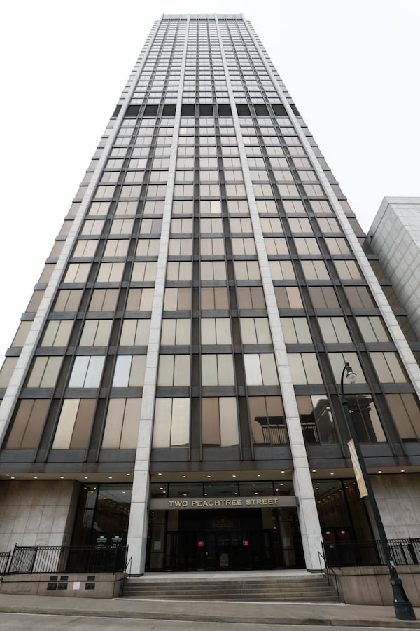 Views of Two Peachtree office building in Downtown Atlanta as seen on Tuesday, December 13, 2022. (Natrice Miller/natrice.miller@ajc.com)  