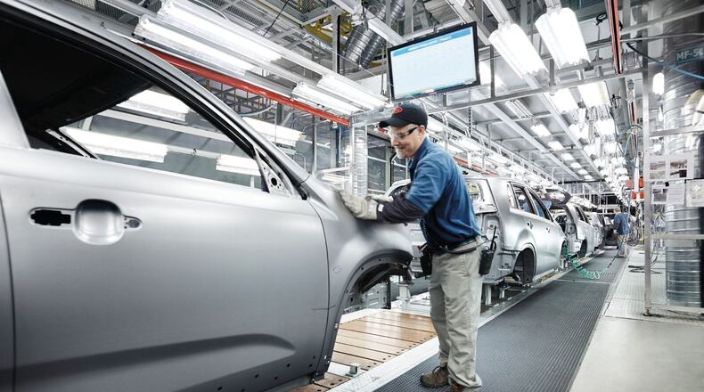 About 2,700 workers were idled when the virus crisis forced closure of the assembly plant run by Kia Motors Manufacturing Georgia. (AJC file photo)
