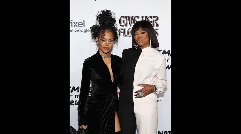 Teyana Taylor (left) and Heather Lowery attend Femme It Forward Give Her FlowHERS Awards Gala 2023 at The Beverly Hilton on November 10, 2023 in Beverly Hills, California. (Photo by Jerritt Clark/Getty Images for Femme It Forward/Give Her FlowHERS)