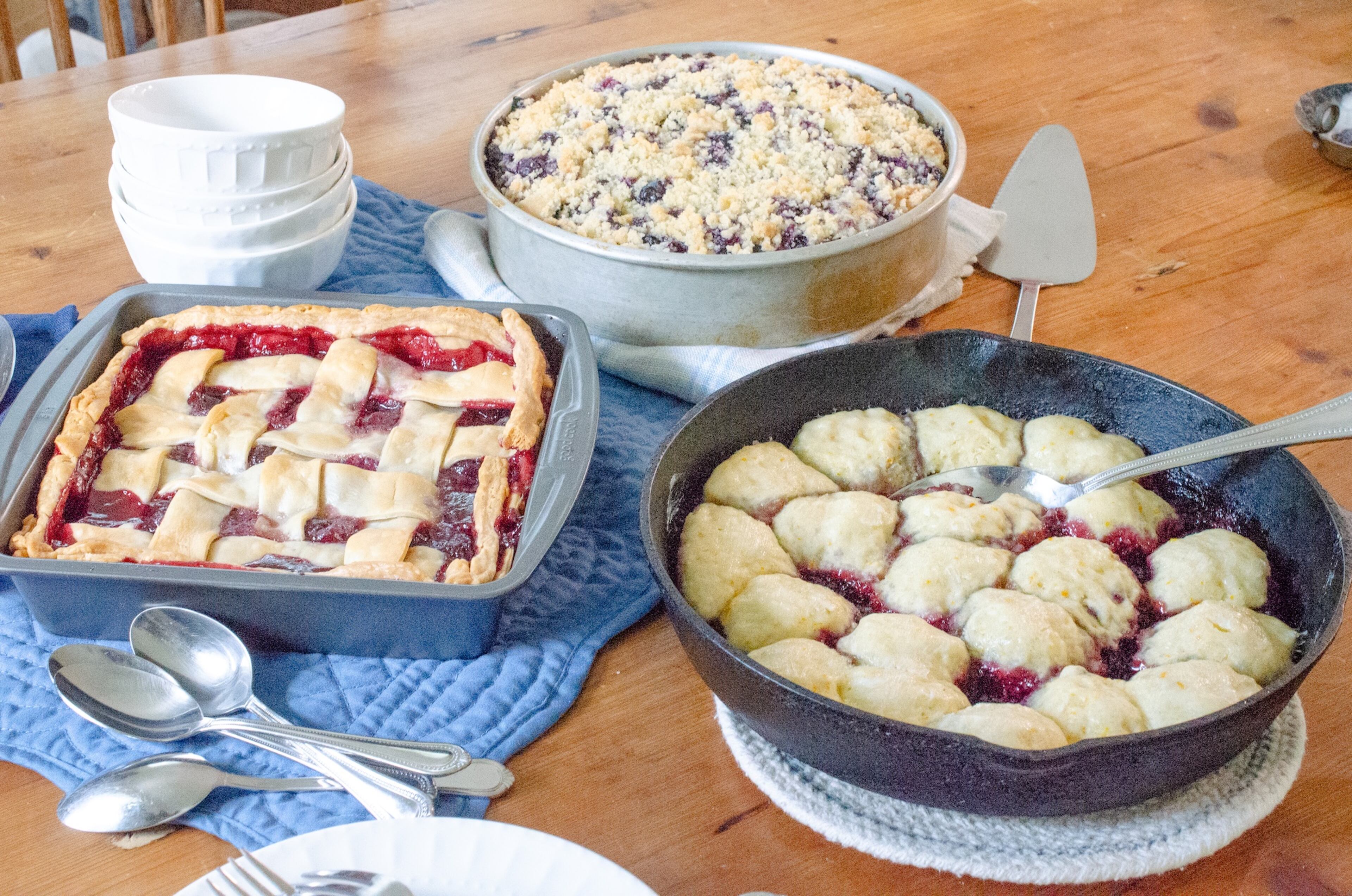 From left to right: Cherry Sonker, Blueberry Buckle and Blackberry Slump. Let's get baking!