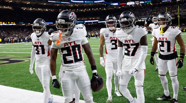 The Falcons defense played well on Sunday against the Saints in a 24-10 win, allowing just three points on offense. (Butch Dill/AP)