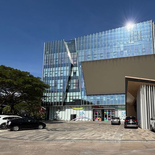 Exterior of the building that the website of Prince Holding Group on Jan. 8, 2026, listed as its headquarters in Phnom Penh, Cambodia. (AP Photo)