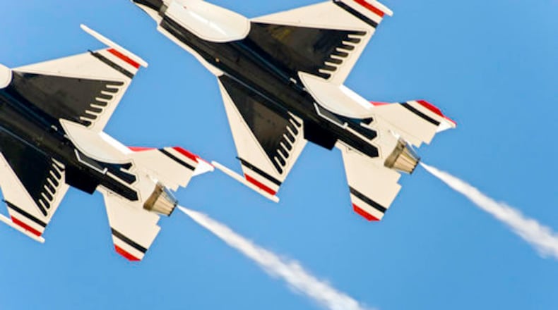 The Air Force Thunderbirds perfom at Dobbin Air Reserve Base.