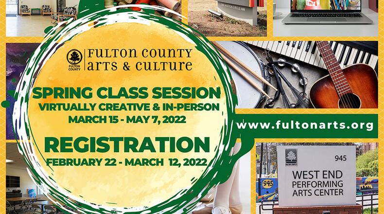 For free, Fulton Arts and Culture classes will begin March 15 - both in person and online, with registration ending March 12. (Courtesy of Fulton County)
