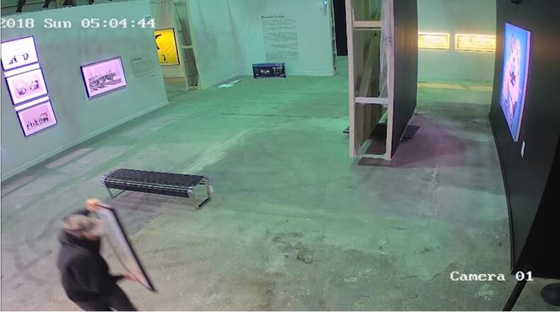 A man was captured on surveillance video stealing a Banksy print from an exhibit in Toronto. The art is valued at $35,000.