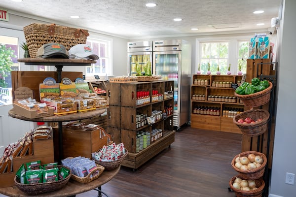 The Georgia Grown shop in Jekyll Island's The District Shops sells food and products made only in Georgia. (Adam Van Brimmer/AJC)