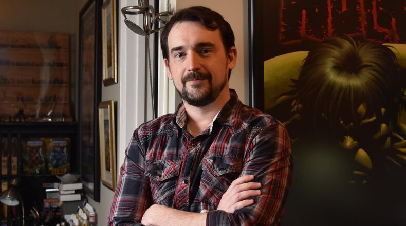 Jonathan French, a Norcross author who self-published for years, is with Crown, a division of Random House, for the publication of his fantasy novel “The Grey Bastards.” It was originally self-published. HYOSUB SHIN / HSHIN@AJC.COM