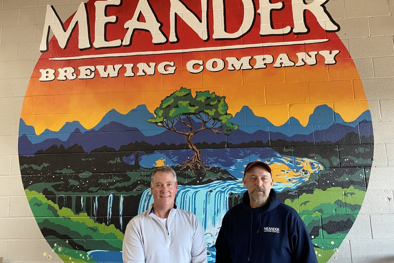 Mike Branam and Paul Bushell, friends for nearly two decades, are partners in Buford's Meander Brewing Co. (Bob Townsend for The Atlanta Journal-Constitution)