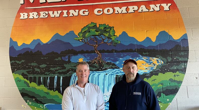 Mike Branam and Paul Bushell, friends for nearly two decades, are partners in Buford's Meander Brewing Co. (Bob Townsend for The Atlanta Journal-Constitution)