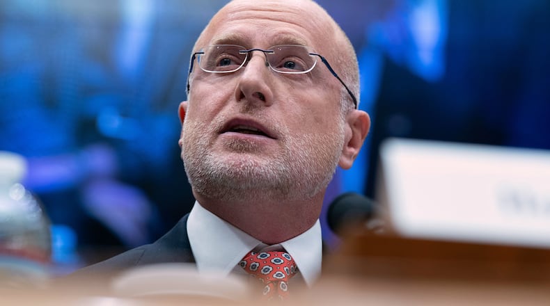 FILE - Federal Communications Commission chairman Brendan Carr testifies before the House Committee on Energy and Commerce, Subcommittee on Communications and Technology oversight hearing of the Federal Communications Commission on Capitol Hill in Washington, Jan. 14, 2026. (AP Photo/Jose Luis Magana, File)