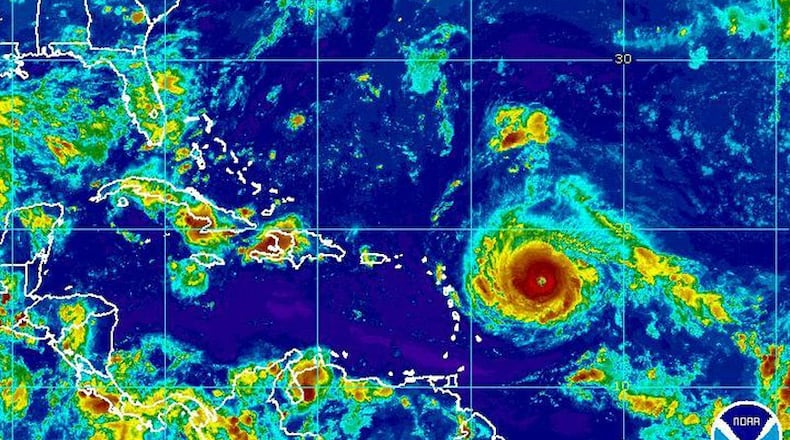 Hurricane Irma menaces the Atlantic coast. AP image.