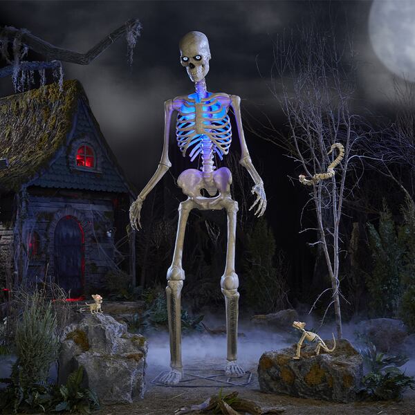 Home Depot is bringing back its 12-foot Skelly with technology upgrades. (Courtesy of Home Depot)